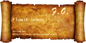 Flamik Ormos névjegykártya