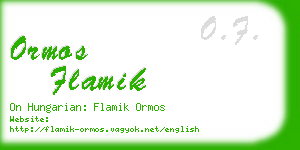 ormos flamik business card
